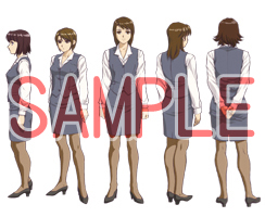 07 オフィスビル - 人物素材 女(OL-立ち) サンプル