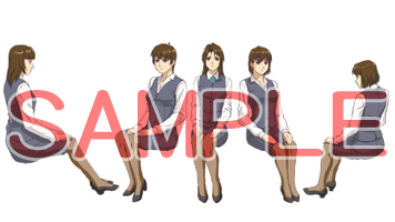 07 オフィスビル - 人物素材 女(OL-着席) サンプル